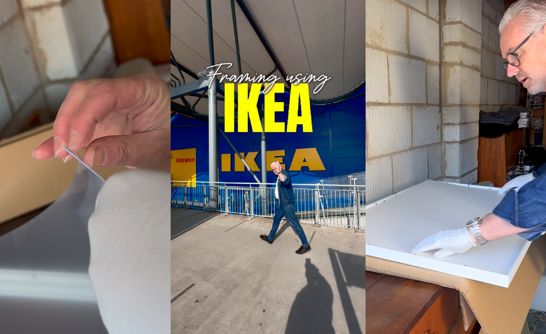 title frame of blog showing us how to frame using an IKEA frame - a DIY guide
