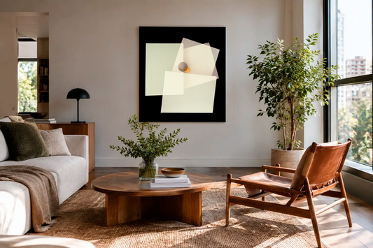 Conceptual photographic print in a modern living space