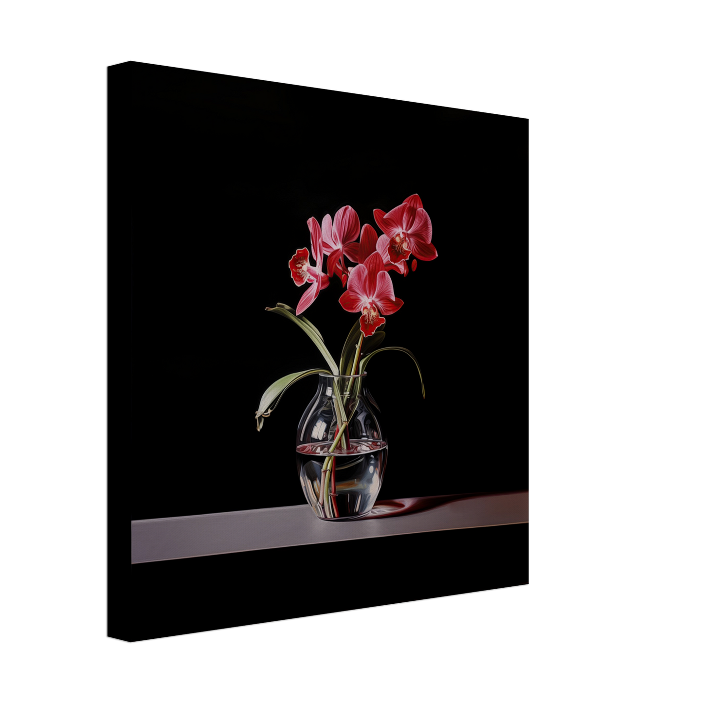 Red Orchid in glass vase  #02 - Photography / Ai / Digital Painting