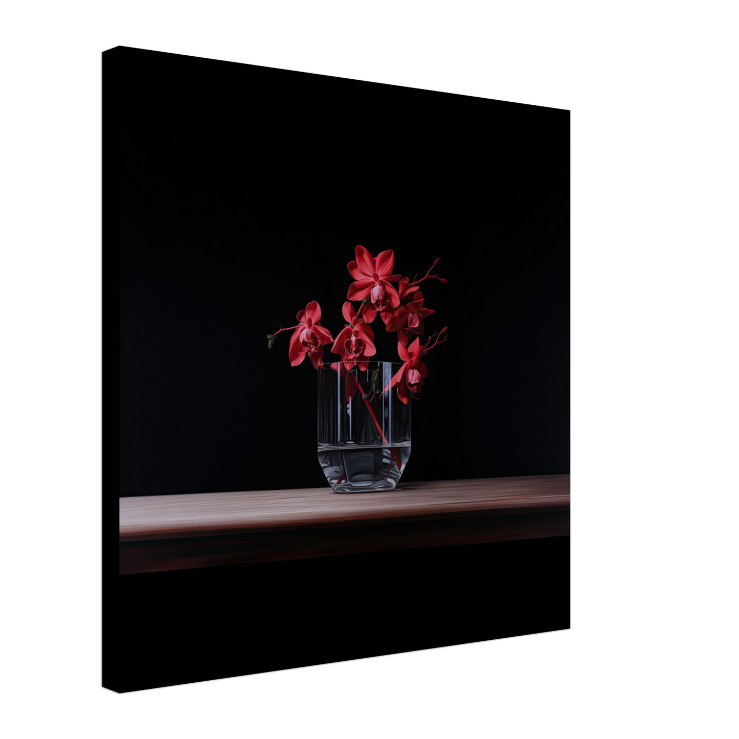 Red Orchid in glass vase  #03 - Photography / Ai / Digital Painting