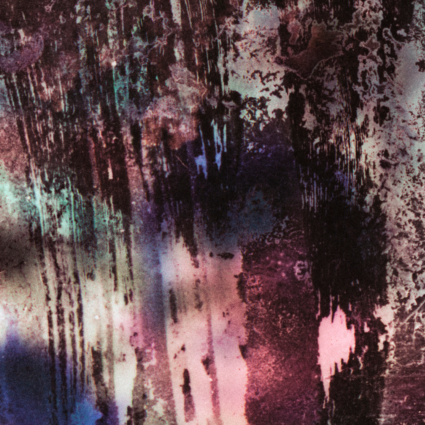 Close-up detail of Naturalia I #001 showing multicolour, black and blue abstract texture and surface