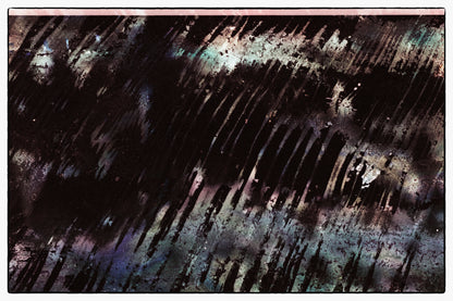 Abstract art with dark and light brush strokes on a textured background