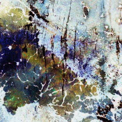 Close-up detail of Naturalia I #015 showing multicolour and black abstract texture and surface
