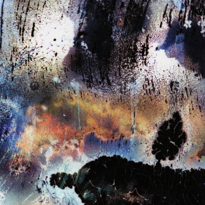 Close-up detail of Naturalia I #017 showing multicolour and black abstract texture and surface
