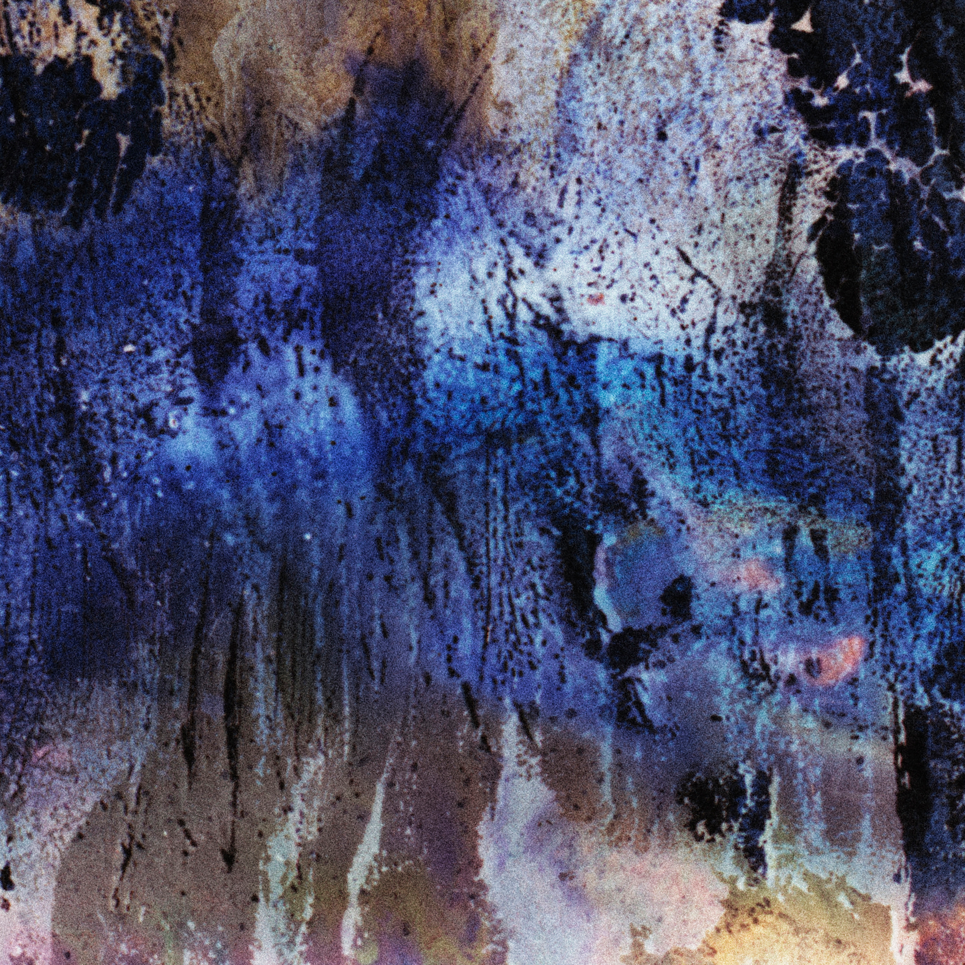 Close-up detail of Naturalia I #017 showing multicolour and black abstract texture and surface
