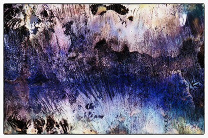 Abstract art with a mix of blue, purple, and black colors.