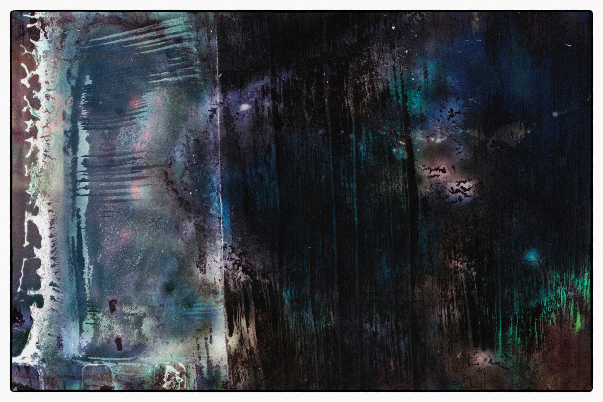 Abstract art piece with dark and light color patterns