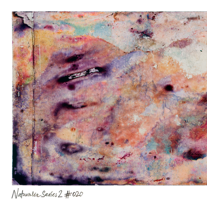 Close-up detail of Naturalia II #020, an original abstract fine art photographic print, showing soft peach and beige layered textures.
