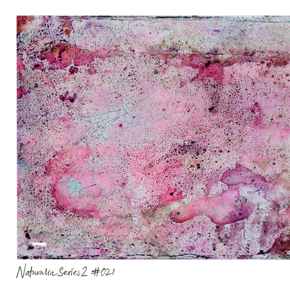Close-up detail of Naturalia II #021, an original abstract fine art photographic print, showing pink, purple and beige marbled textures.
