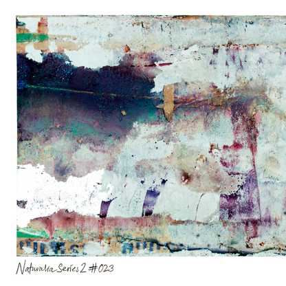 Close-up detail of Naturalia II #023, an original abstract fine art photographic print, showing cream, beige and pale green layered textures.
