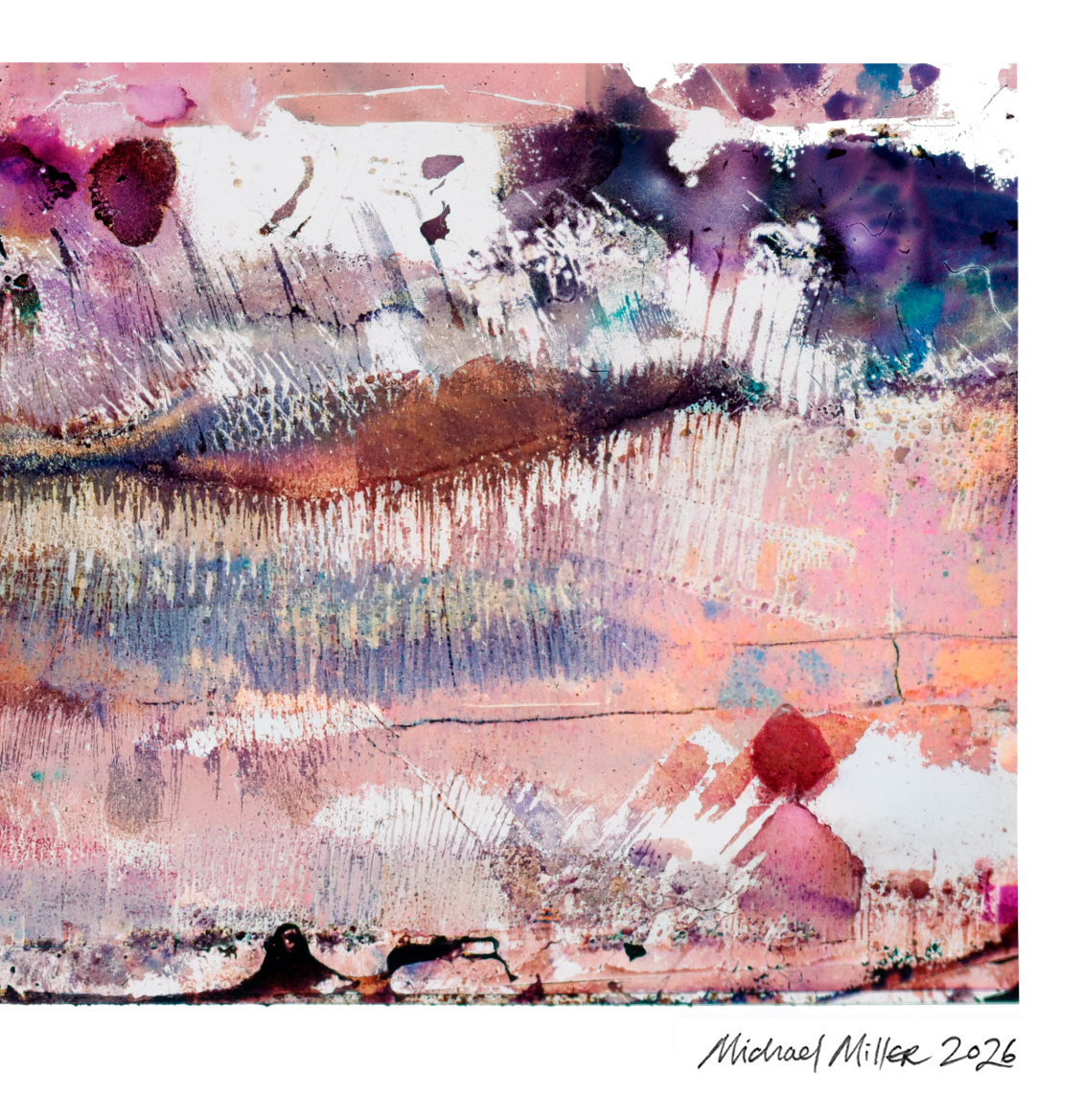 Close-up detail of Naturalia II #027, an original abstract fine art photographic print, showing peach, blue and grey tonal patterns.
