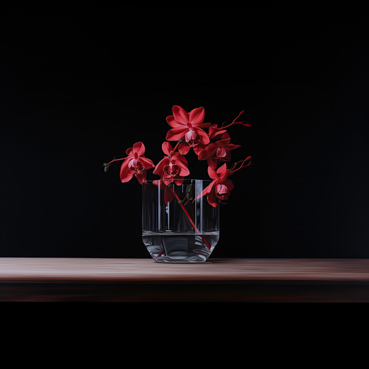 Red Orchid in glass vase  #03 - Photography / Ai / Digital Painting
