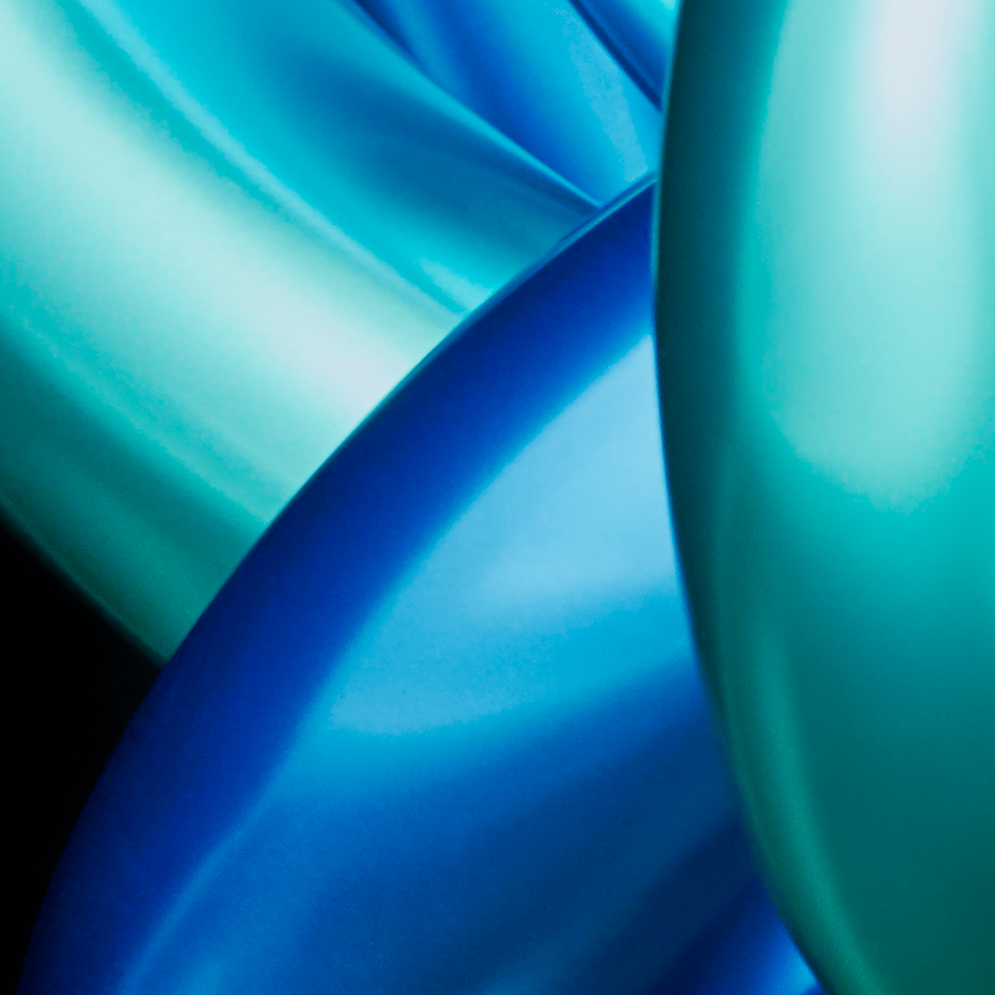 Abstract close-up of blue and green shapes