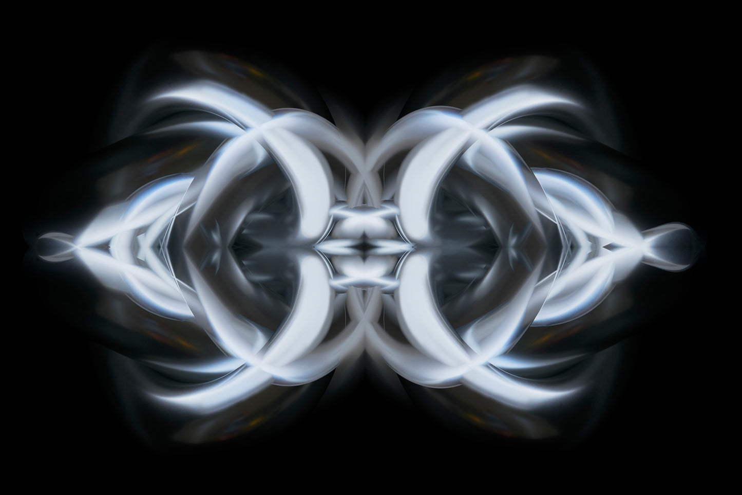Abstract white pattern on a black background