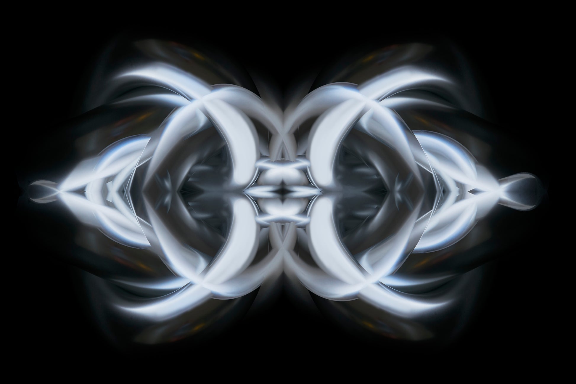 Abstract white pattern on a black background