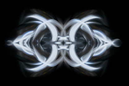 Abstract white pattern on a black background