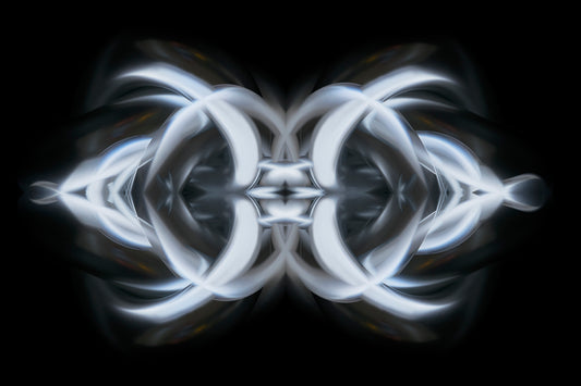 Abstract white pattern on a black background