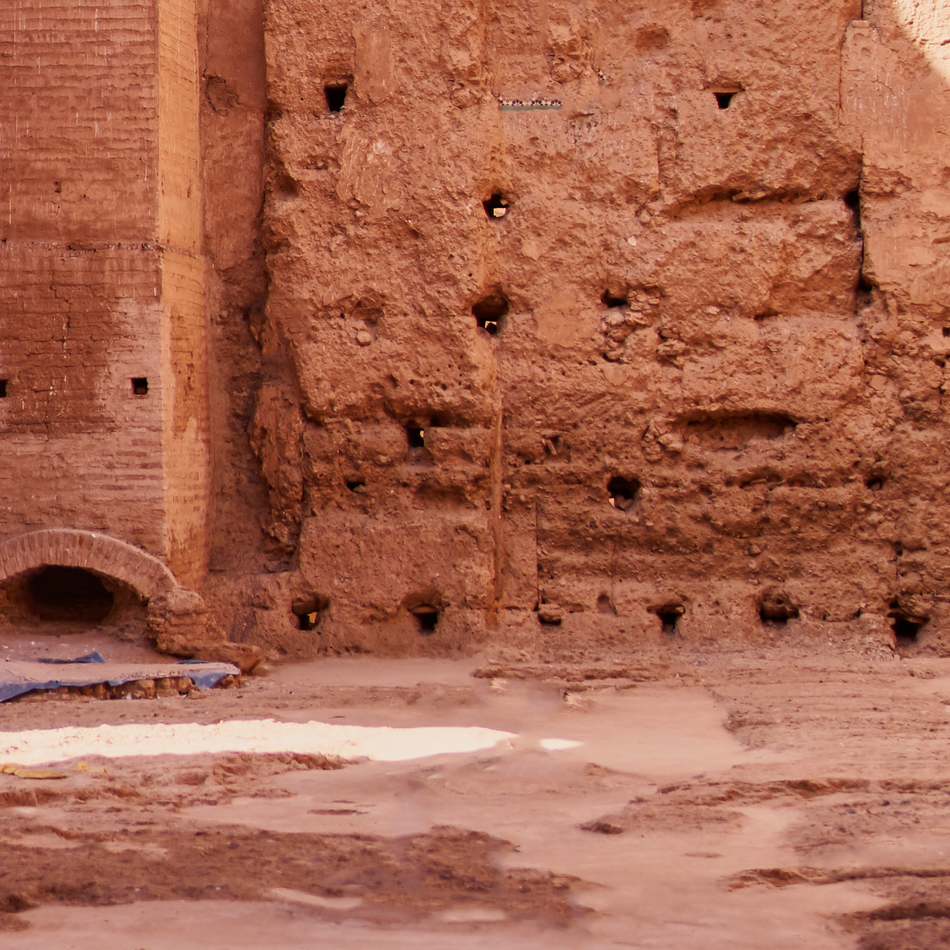 textured stone wall in Marrakesh