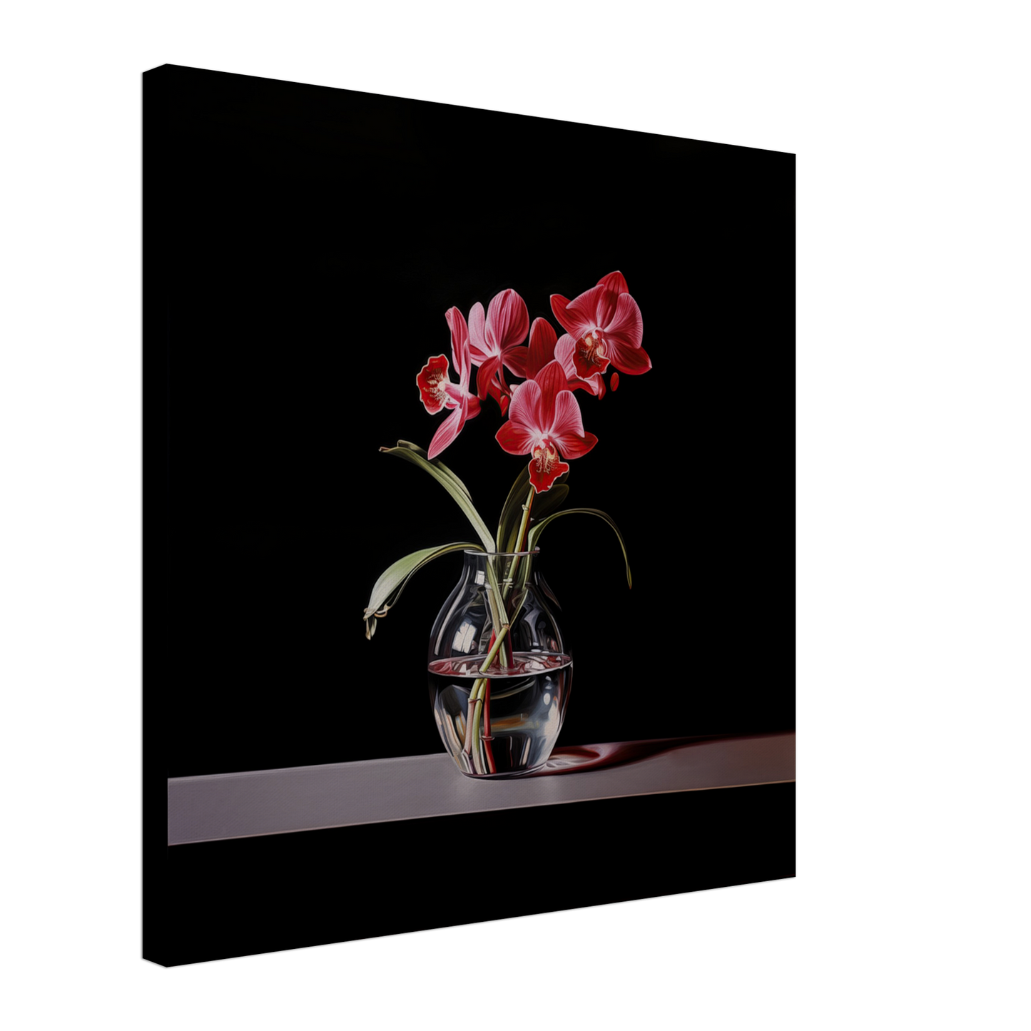 Red Orchid in glass vase  #02 - Photography / Ai / Digital Painting