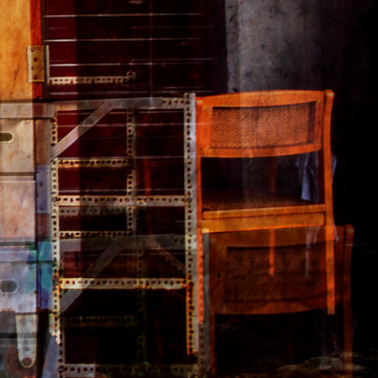 Wooden chair with a textured background