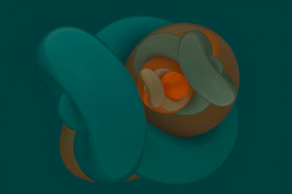 3D model of an abstract sculpture on a dark background